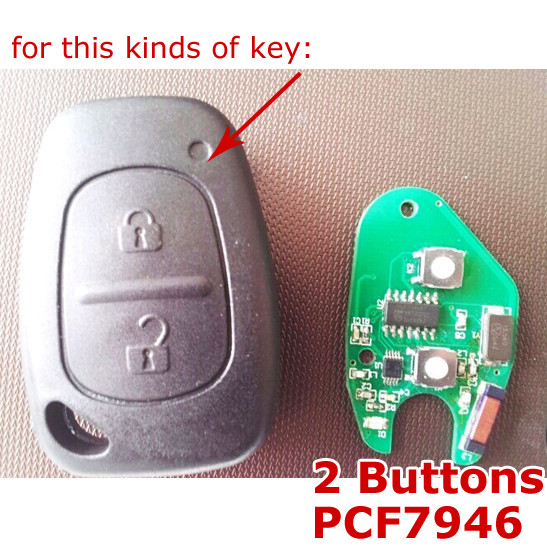 2 Buttons PCB (PCF7946) for Renault
